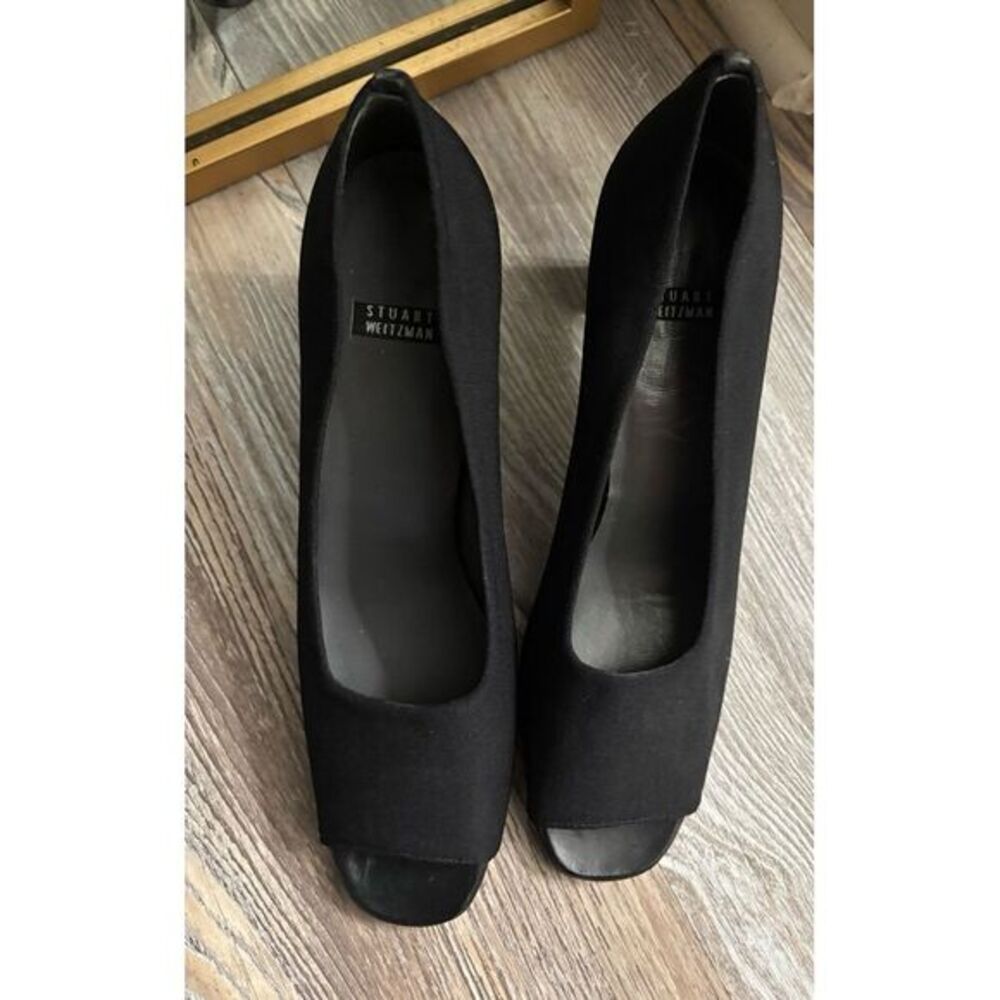 Stuart Weitzman‎ peeptoe  block heels size 8.5